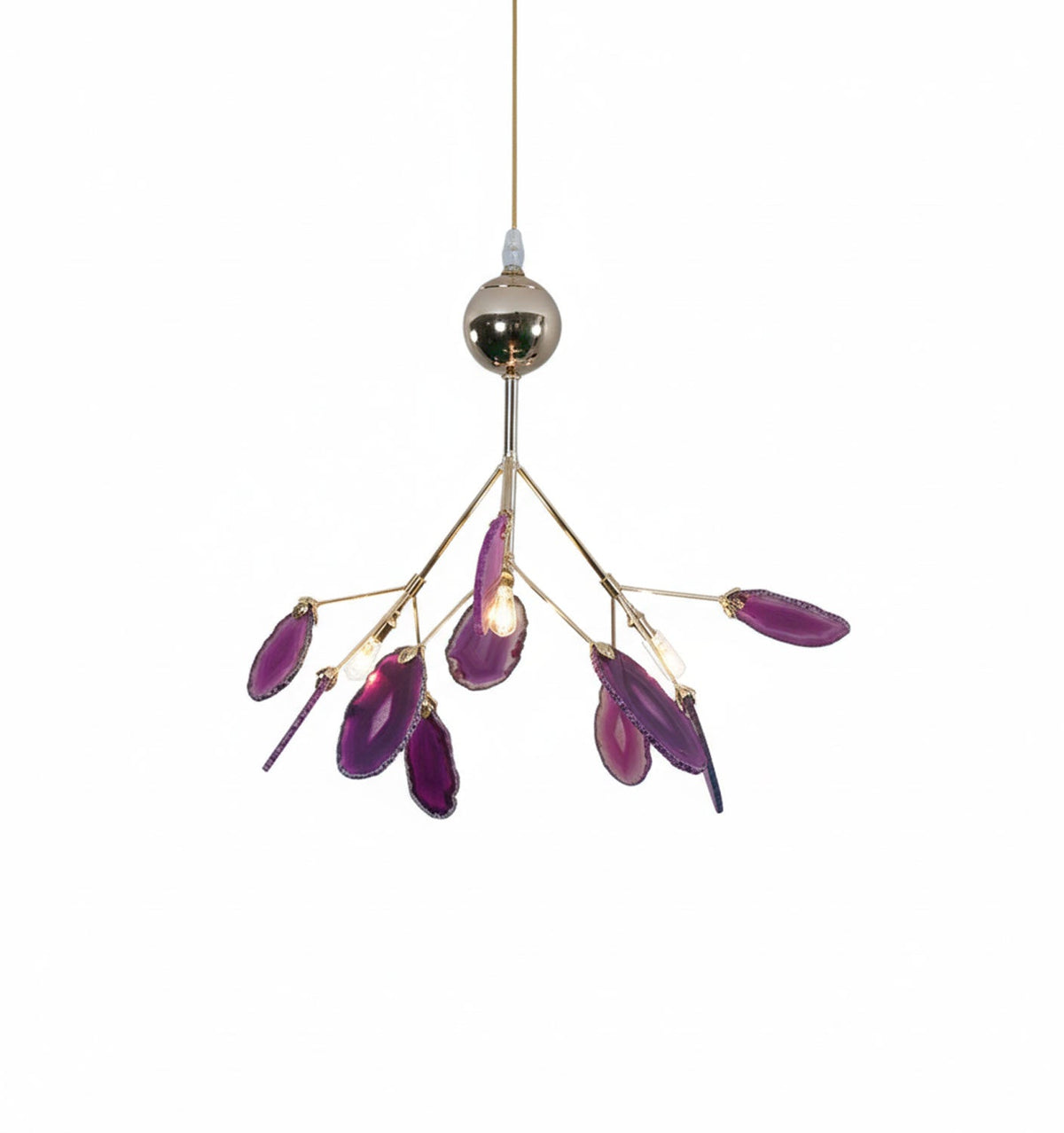 Calliste Natural Agate Rose Gold Branch Chandelier
