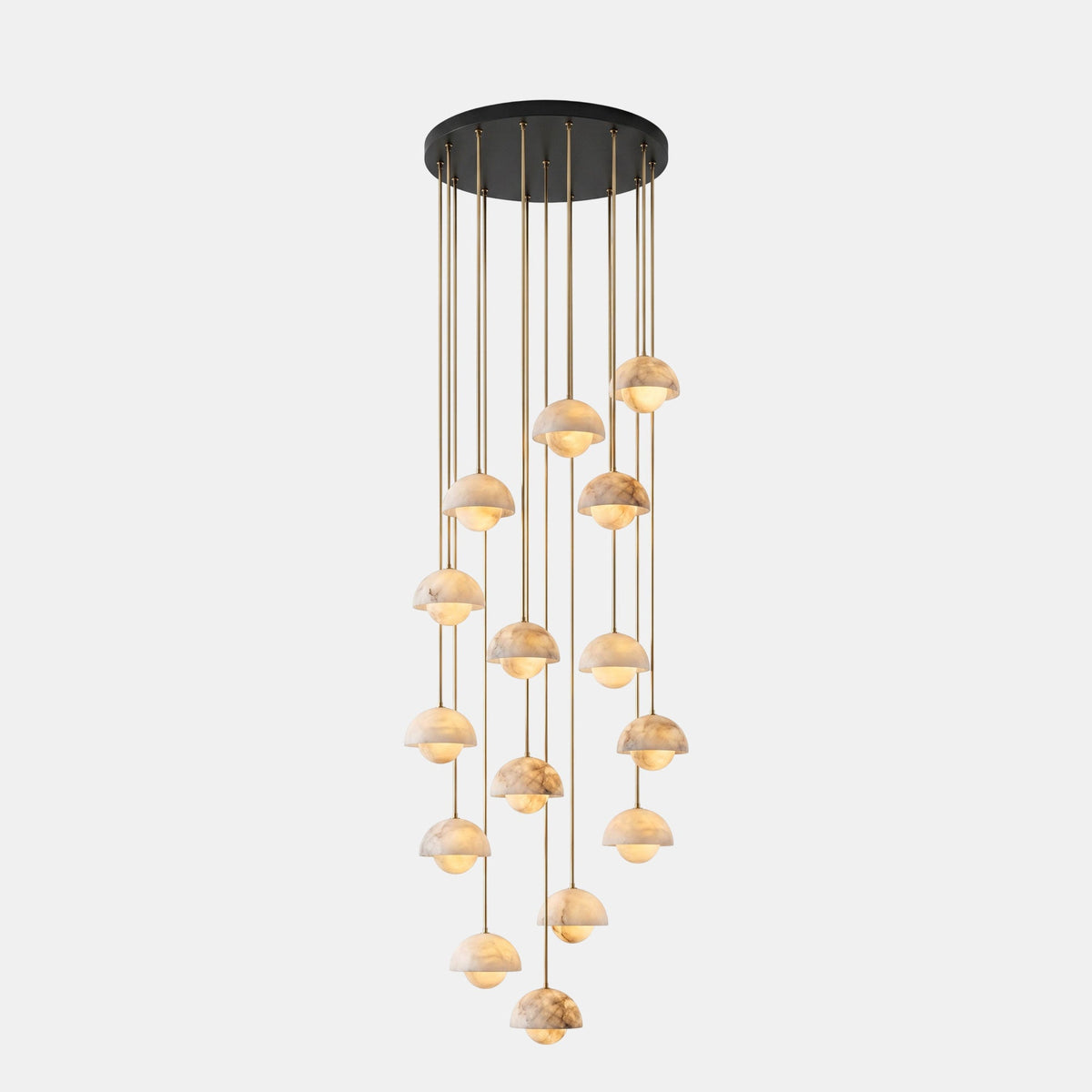 Arabelle Alabaster Dome Brass Pendant Light