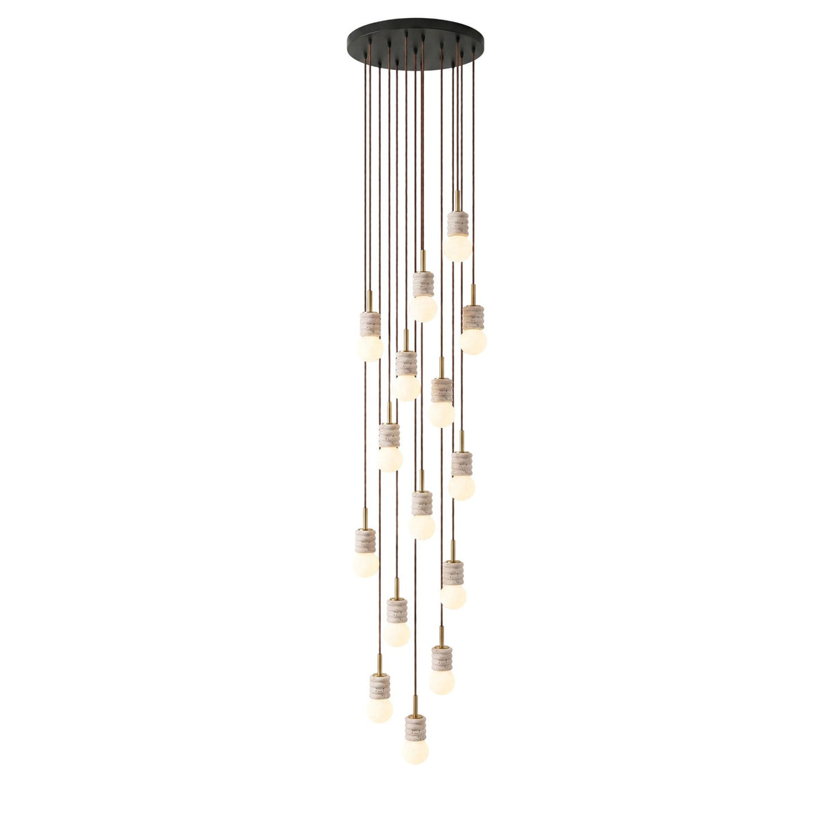 Violaine Yellow Travertine Ribbed Pendant Light