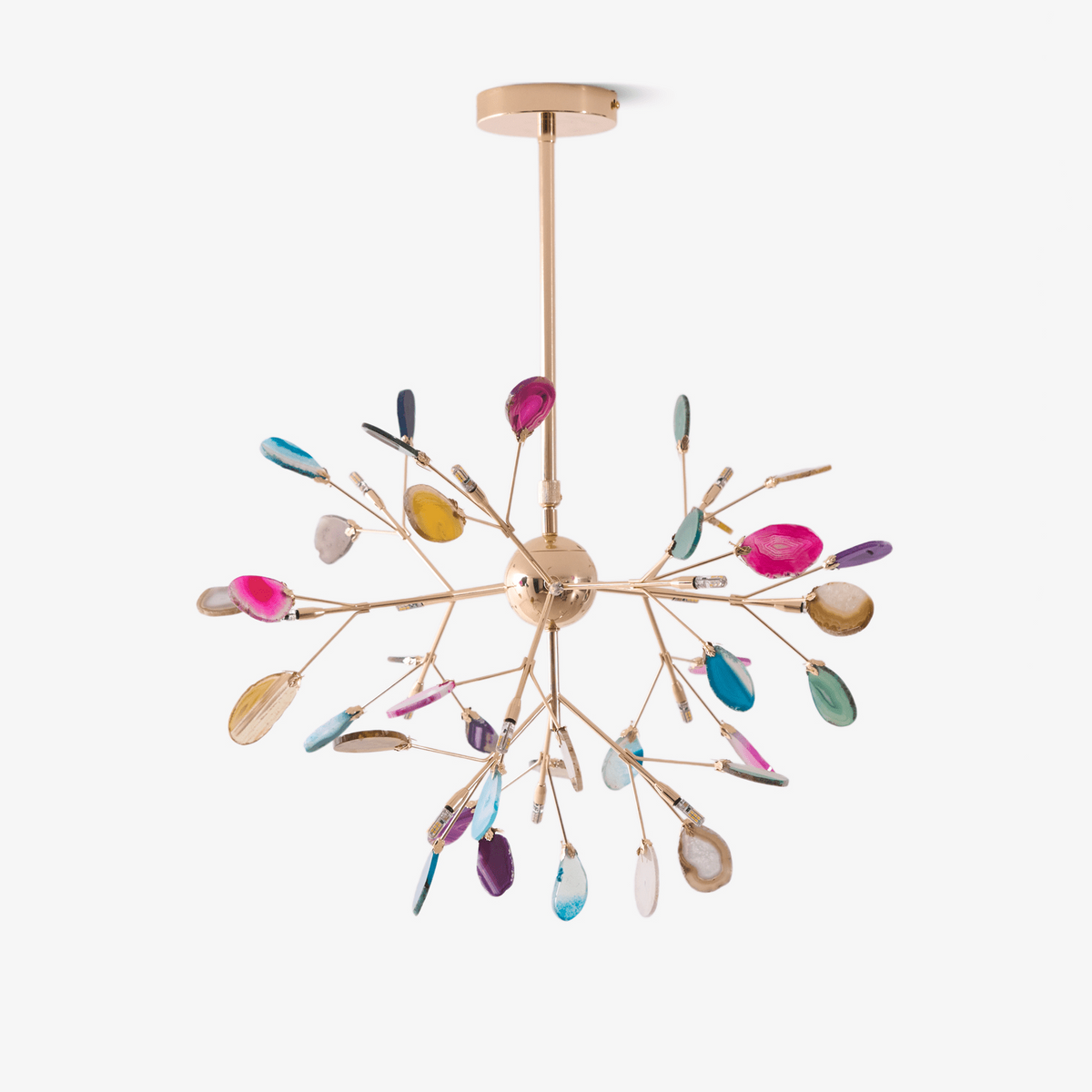 Calliste Natural Agate Rose Gold Branch Chandelier