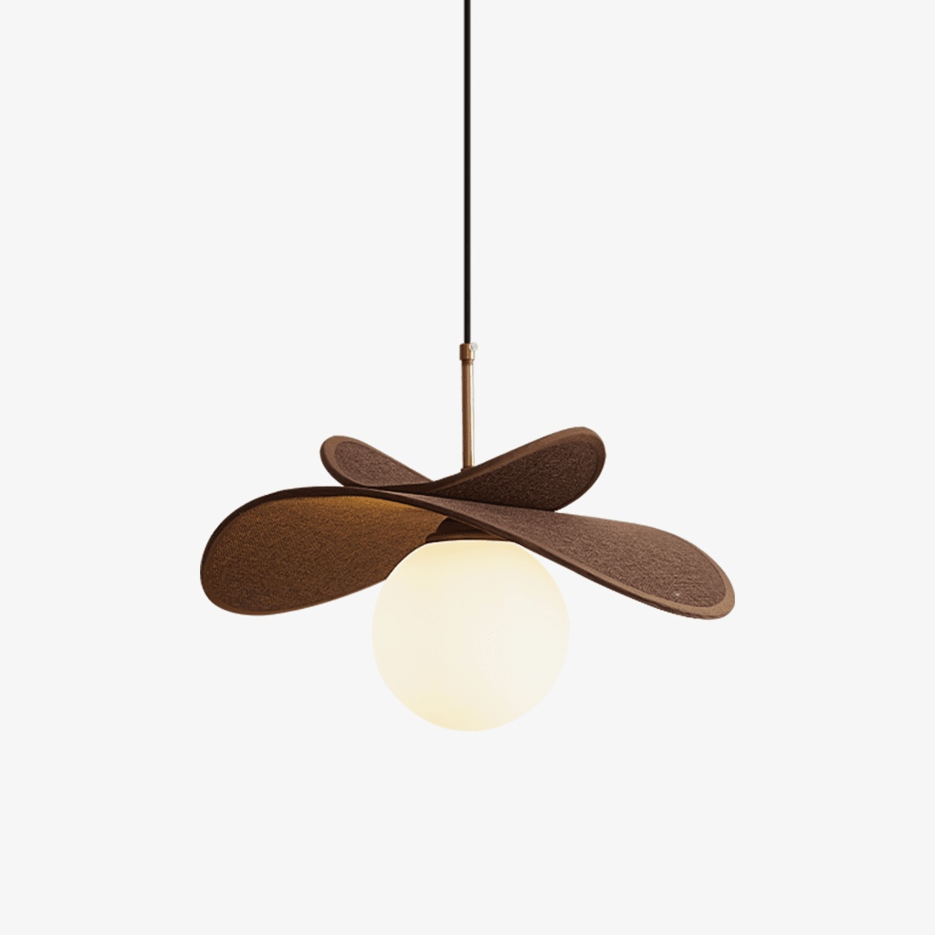Palmera Raffia Petal Glass Globe Pendant Light