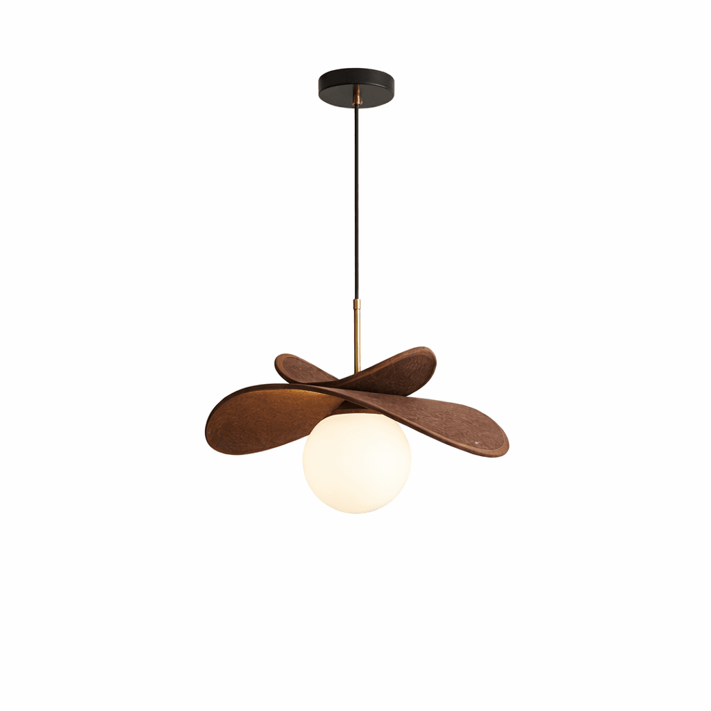 Palmera Raffia Petal Glass Globe Pendant Light
