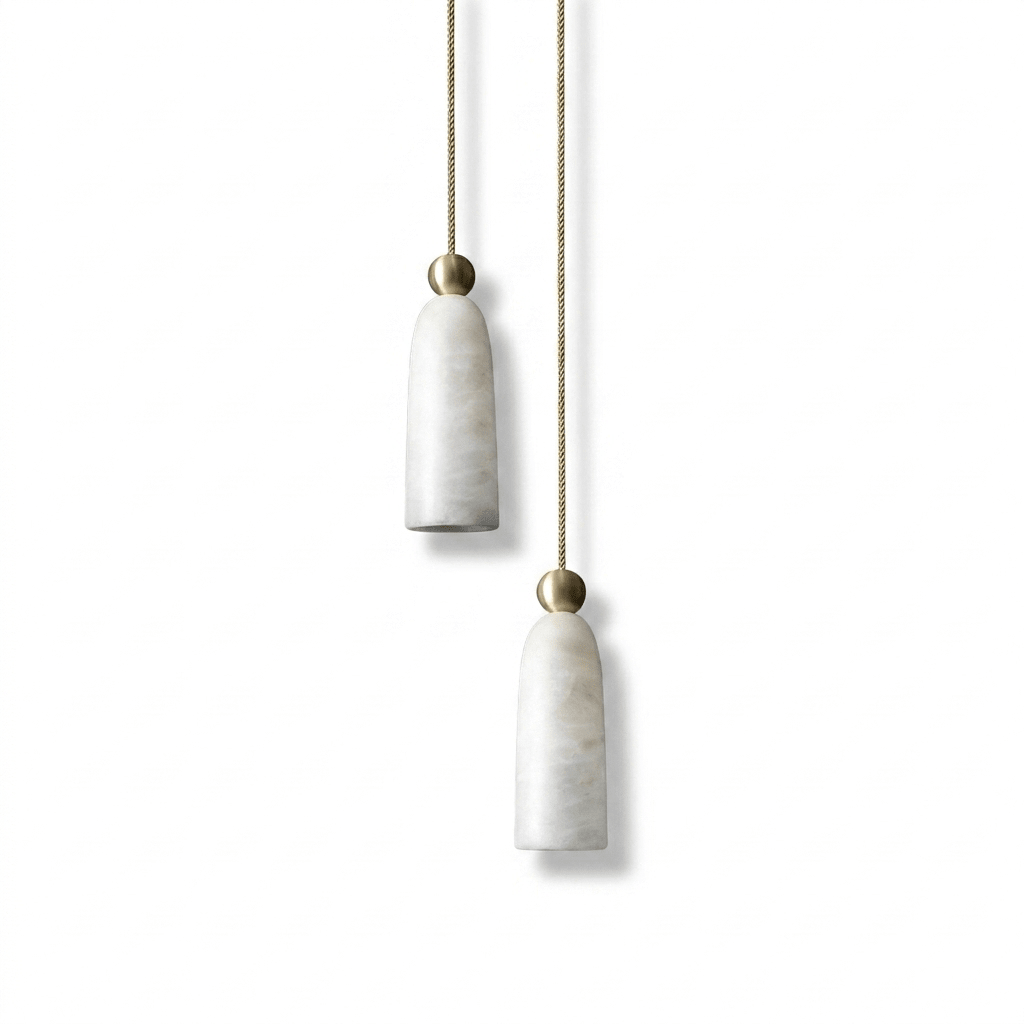 Ansette Alabaster Bell Cascade Pendant Light