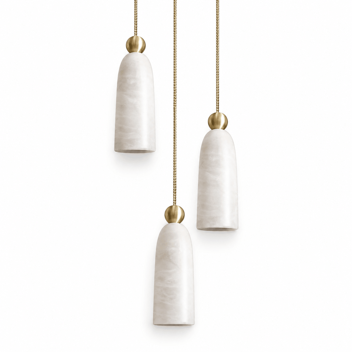 Ansette Alabaster Bell Cascade Pendant Light