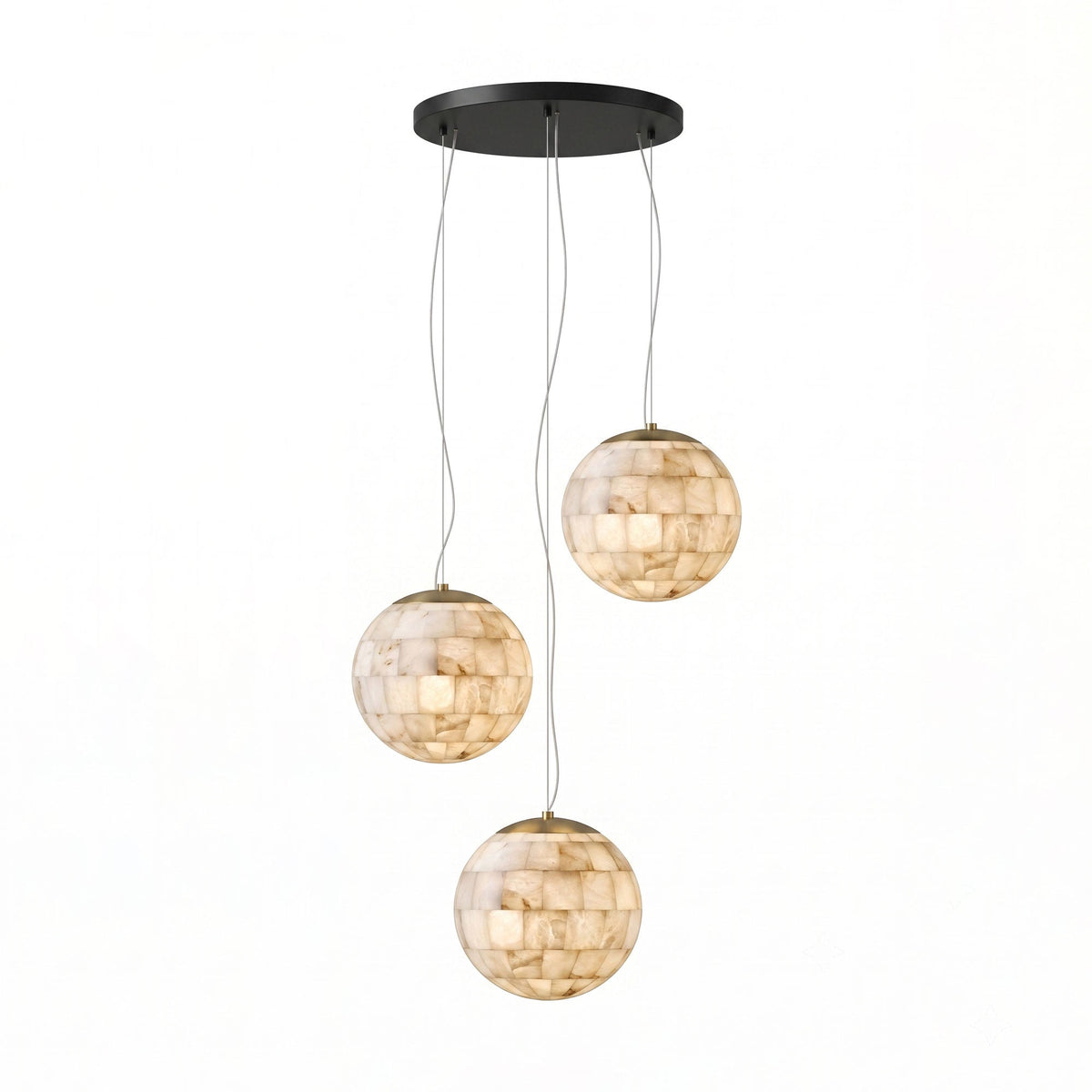 Aldora Alabaster Globe Brass Pendant Light