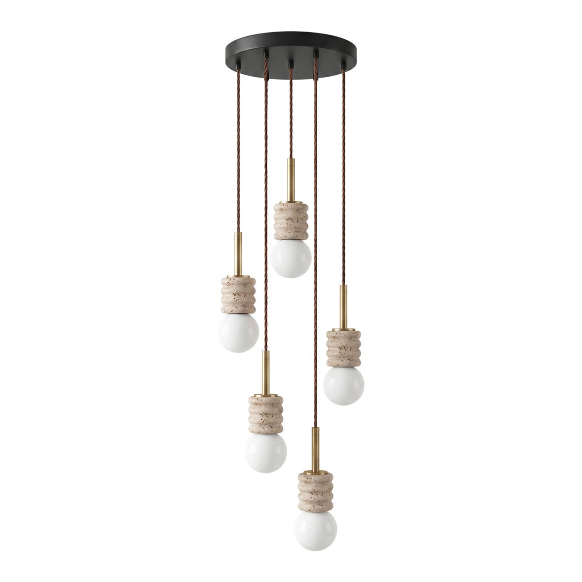Violaine Yellow Travertine Ribbed Pendant Light