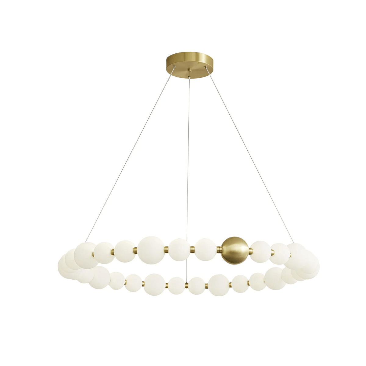 Coralyn Brass Acrylic Pearl LED Chandelier