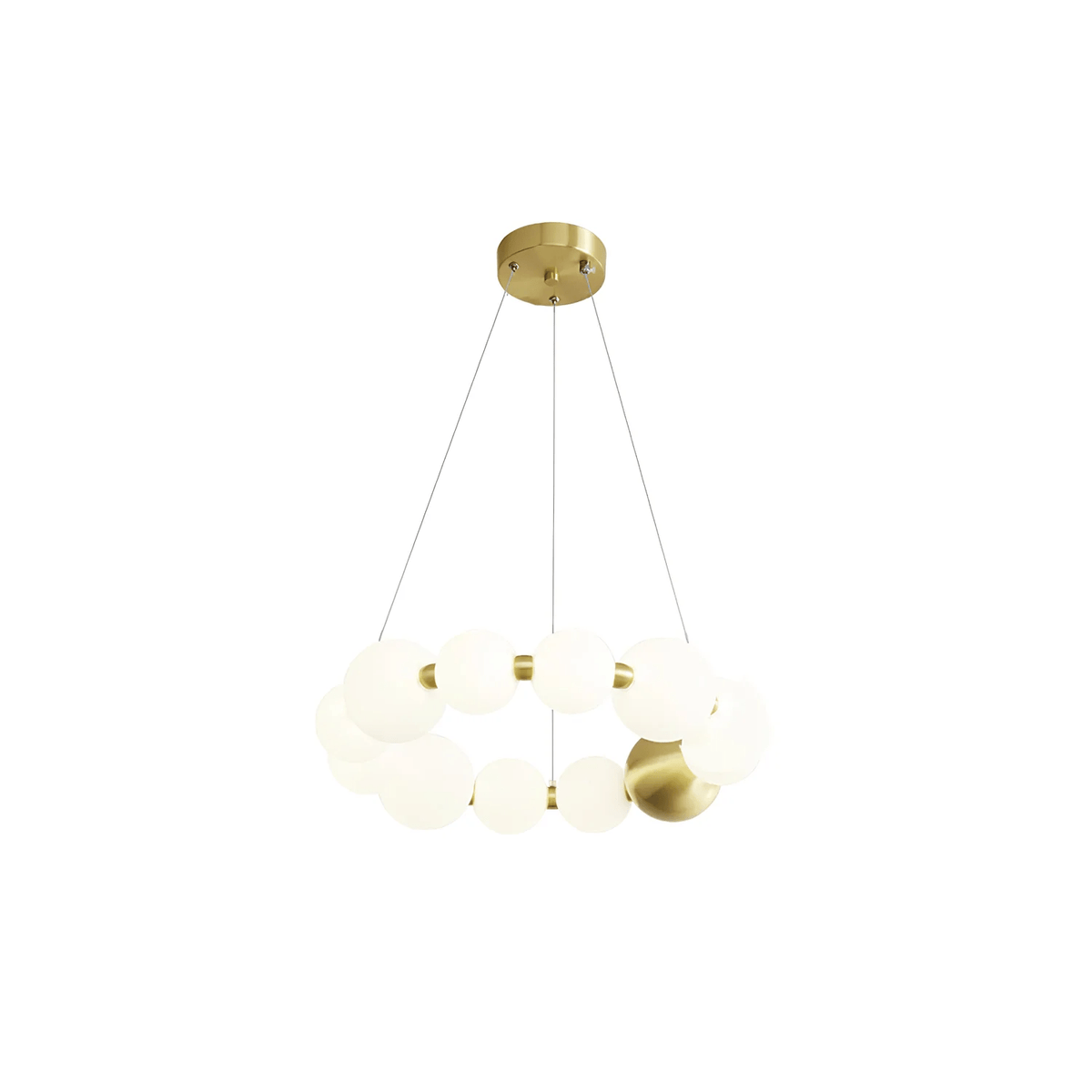Coralyn Brass Acrylic Pearl LED Chandelier