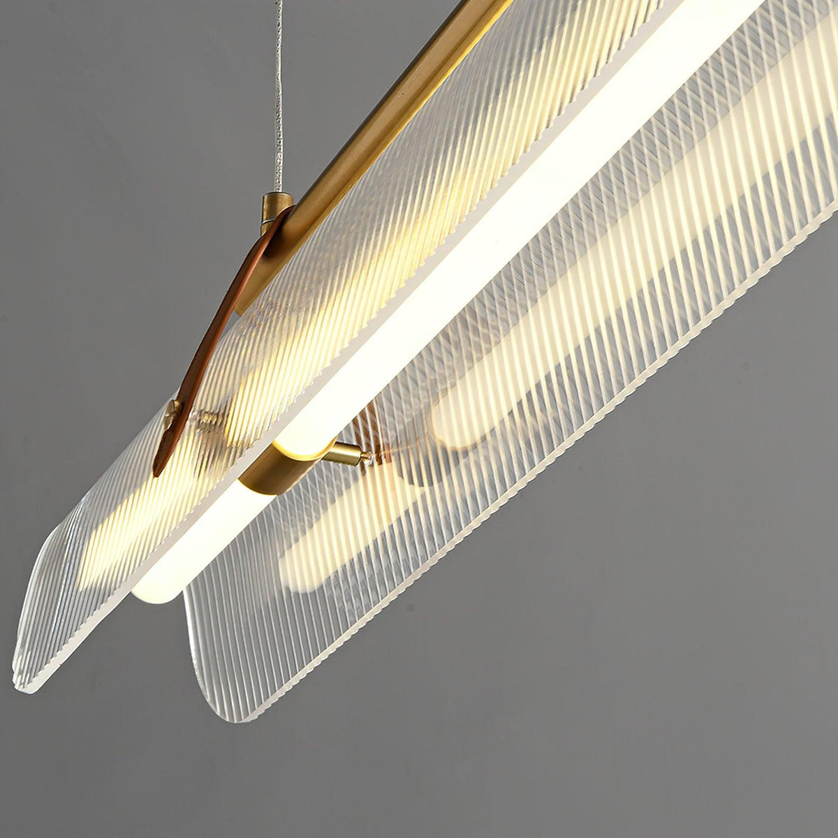 Talvi Linear LED Acrylic Chandelier detail close up