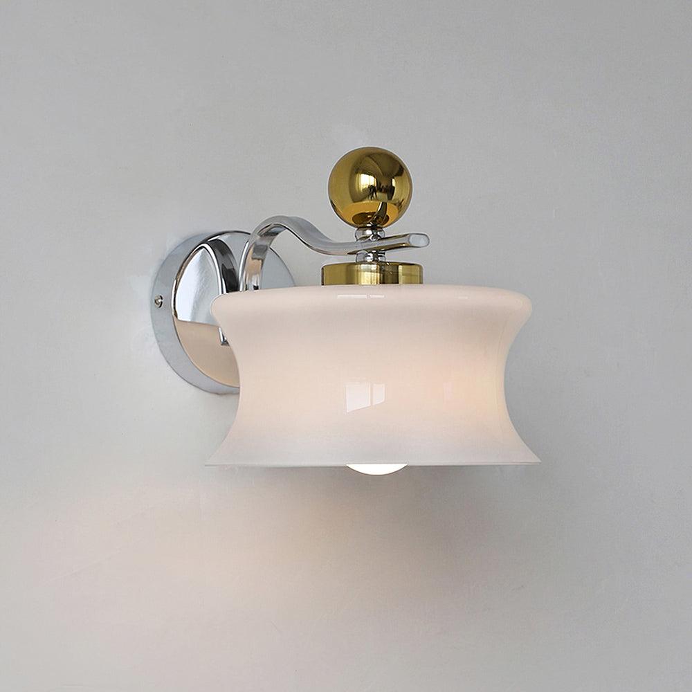 Lucienne Glass Drum Shade Gold Wall Sconce