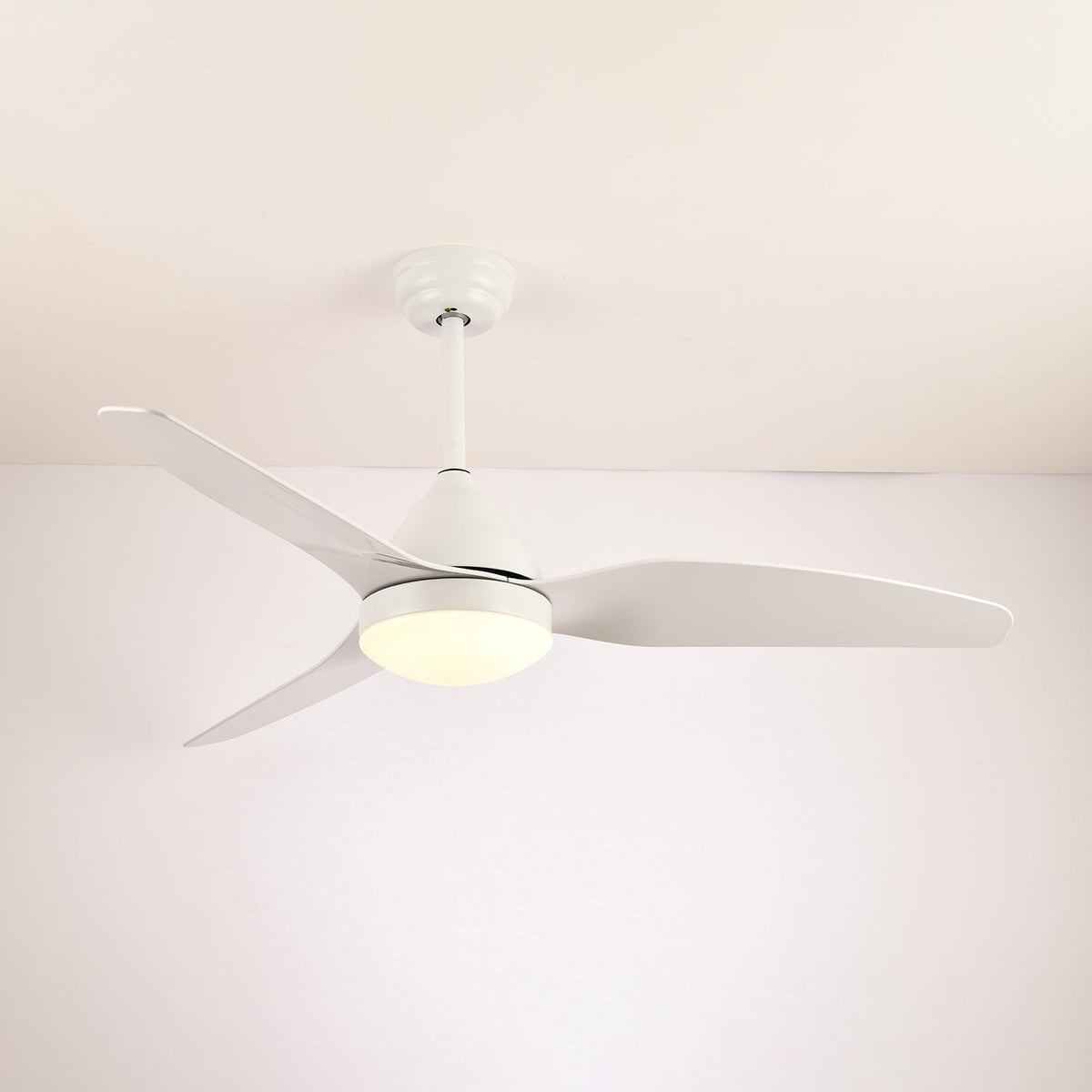 Alize Light Wood Three Blade LED Ceiling Fan Light