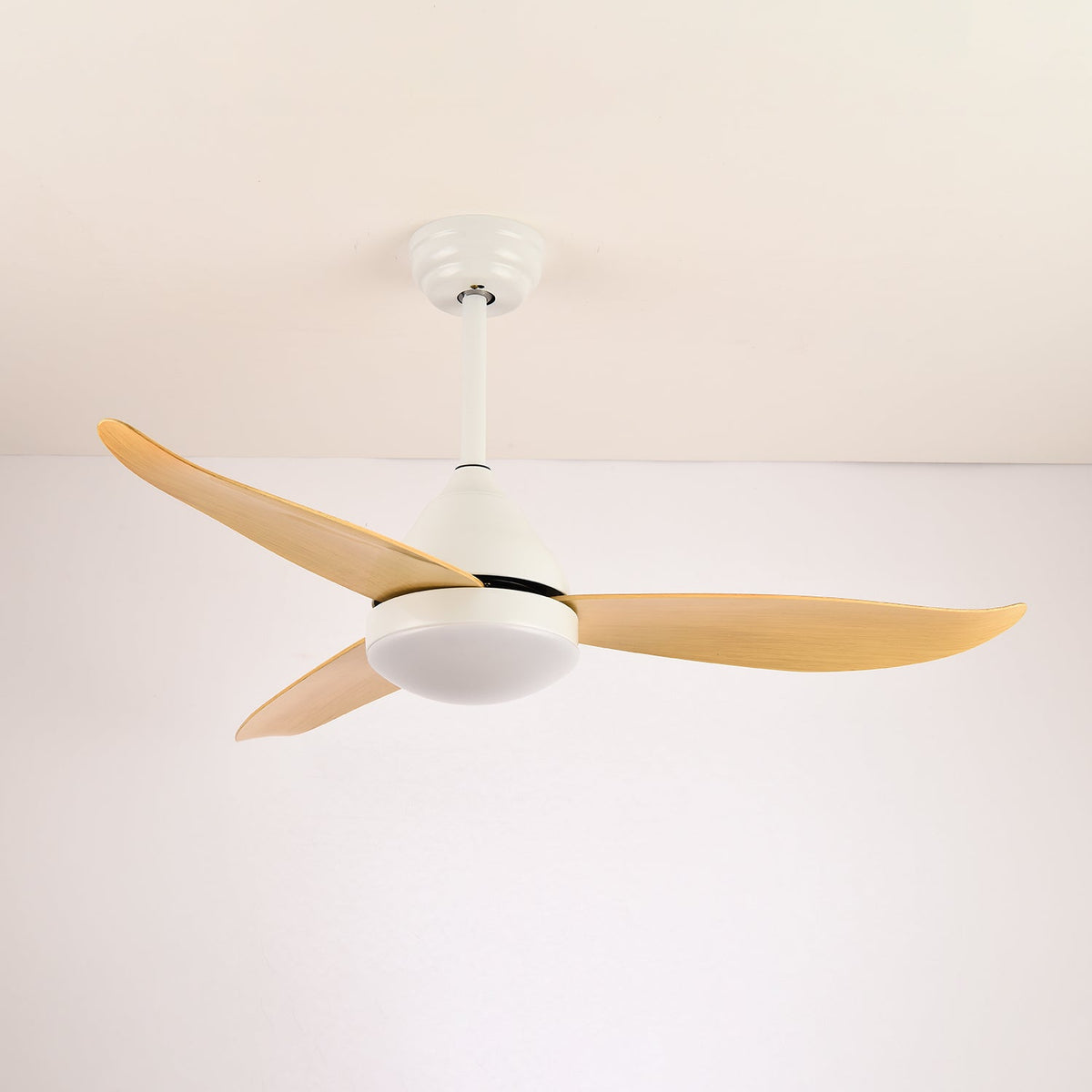 Alize Light Wood Three Blade LED Ceiling Fan Light