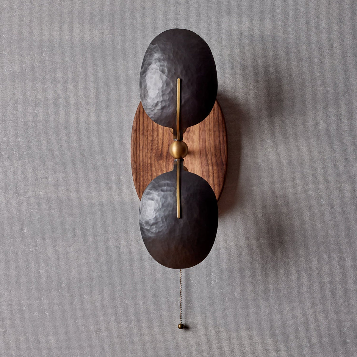 Eventail Walnut Wood Fan Wall Sconce