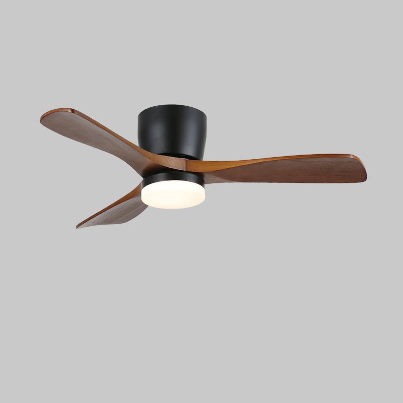 Ilona Low Profile Wood Blade LED Ceiling Fan Light