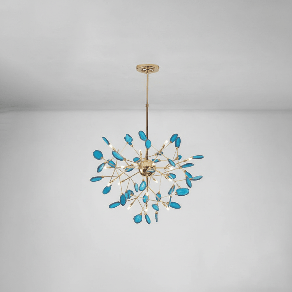 Calliste Natural Agate Rose Gold Branch Chandelier