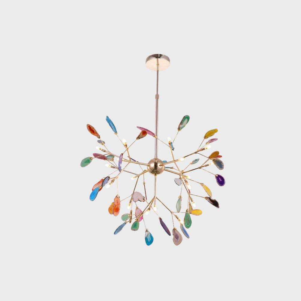 Calliste Natural Agate Rose Gold Branch Chandelier
