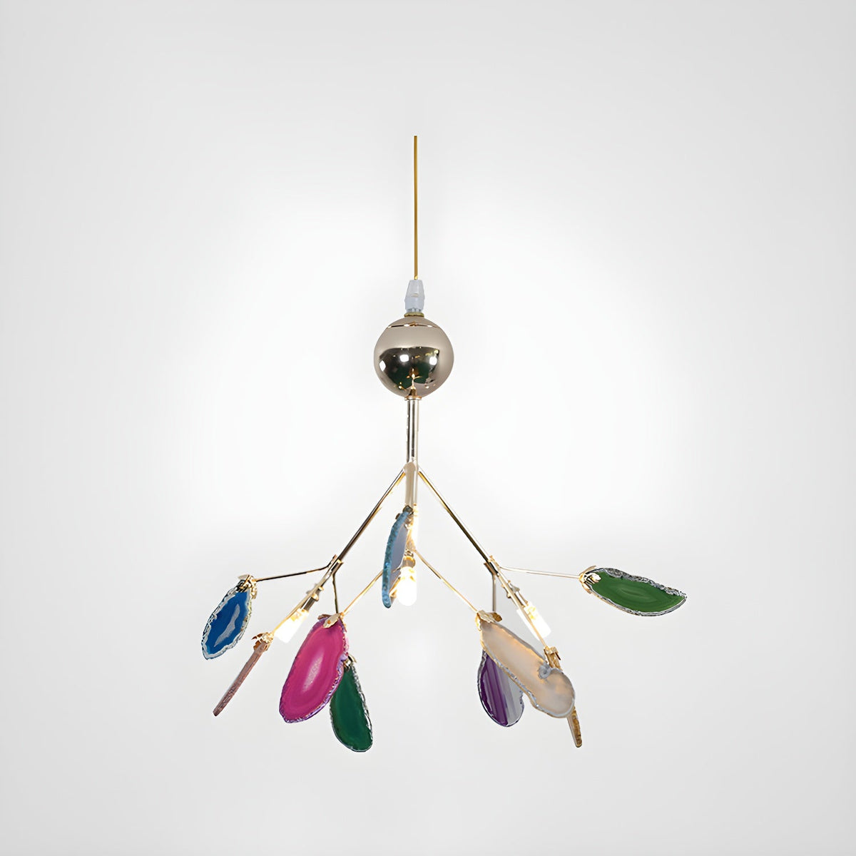 Calliste Natural Agate Rose Gold Branch Chandelier