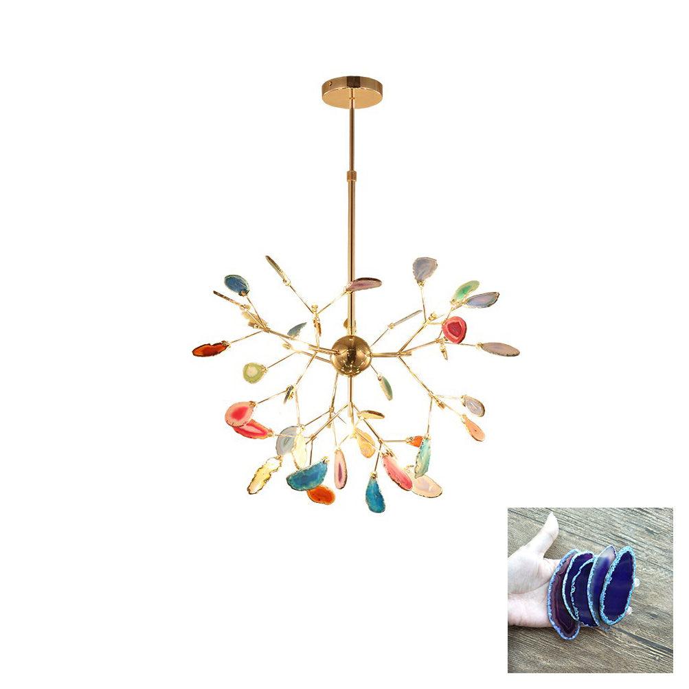 Calliste Natural Agate Rose Gold Branch Chandelier