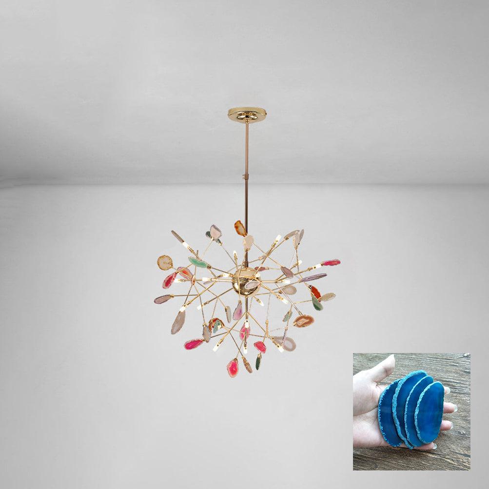 Calliste Natural Agate Rose Gold Branch Chandelier