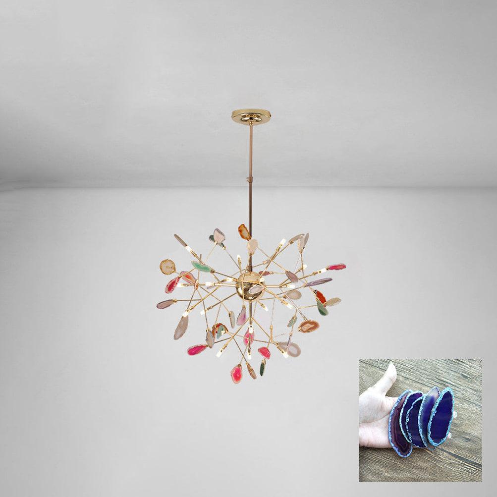 Calliste Natural Agate Rose Gold Branch Chandelier