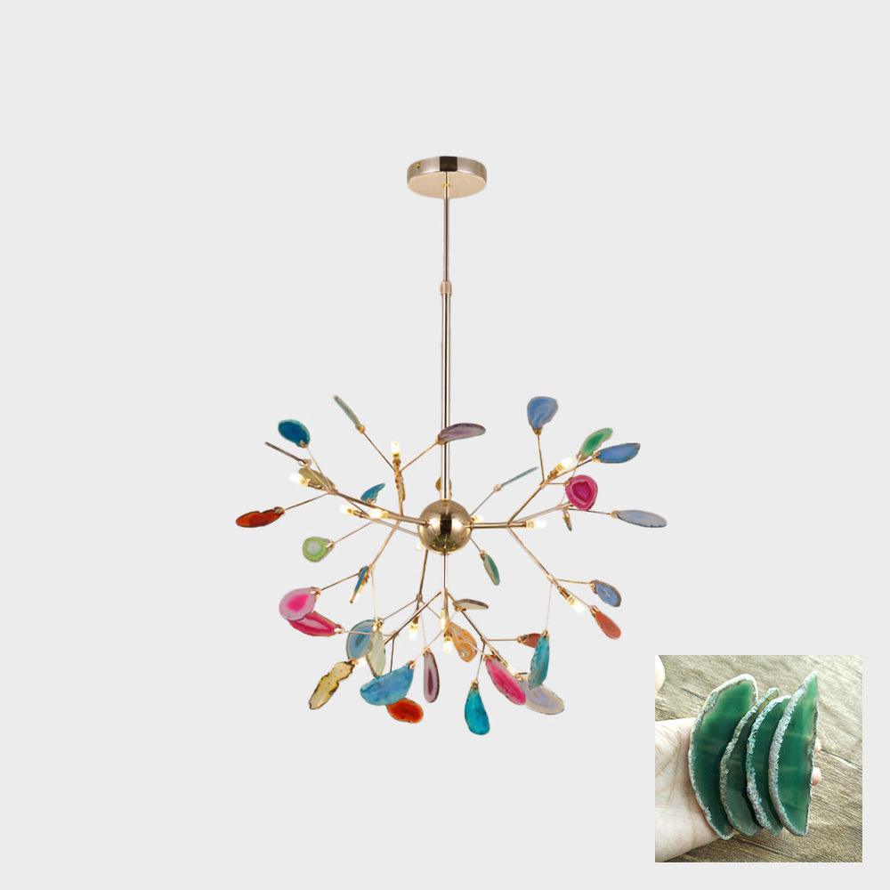 Calliste Natural Agate Rose Gold Branch Chandelier