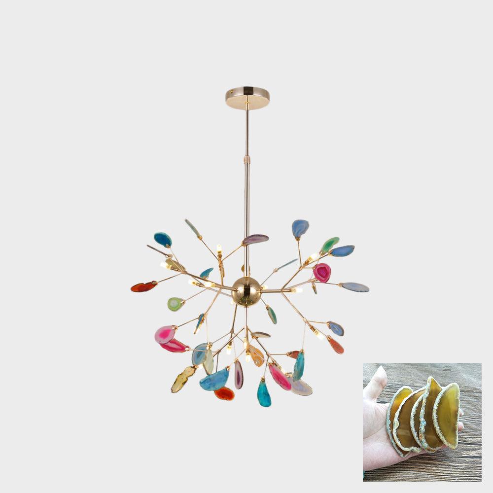 Calliste Natural Agate Rose Gold Branch Chandelier