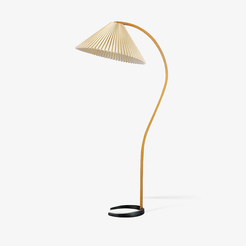 Caprani Beech Wood Linen Floor Lamp