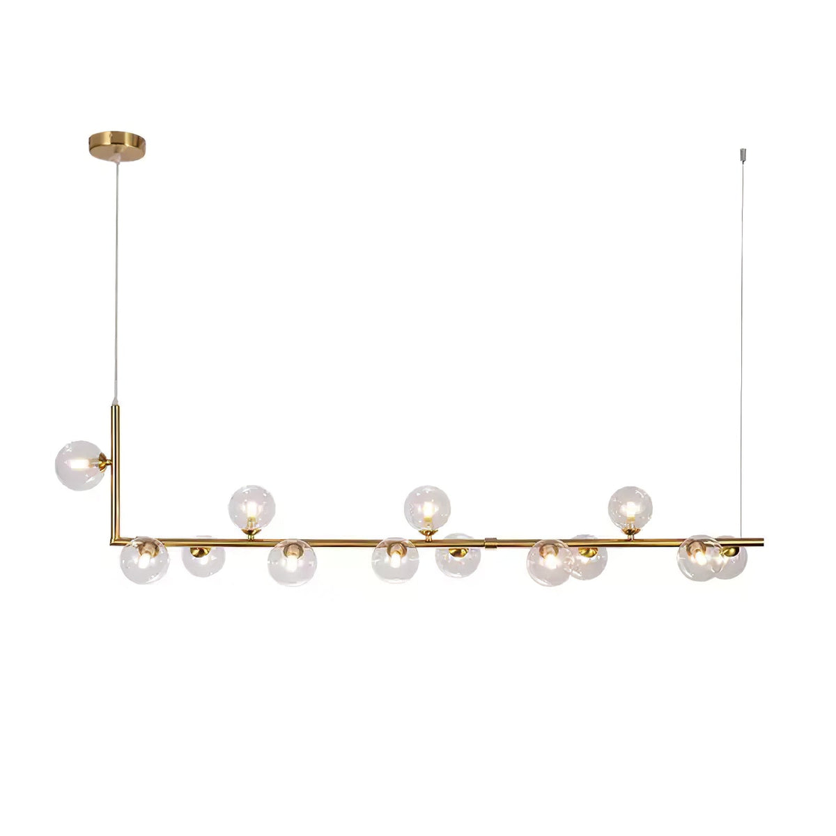 Ailis Linear Clear Glass Globe Chandelier
