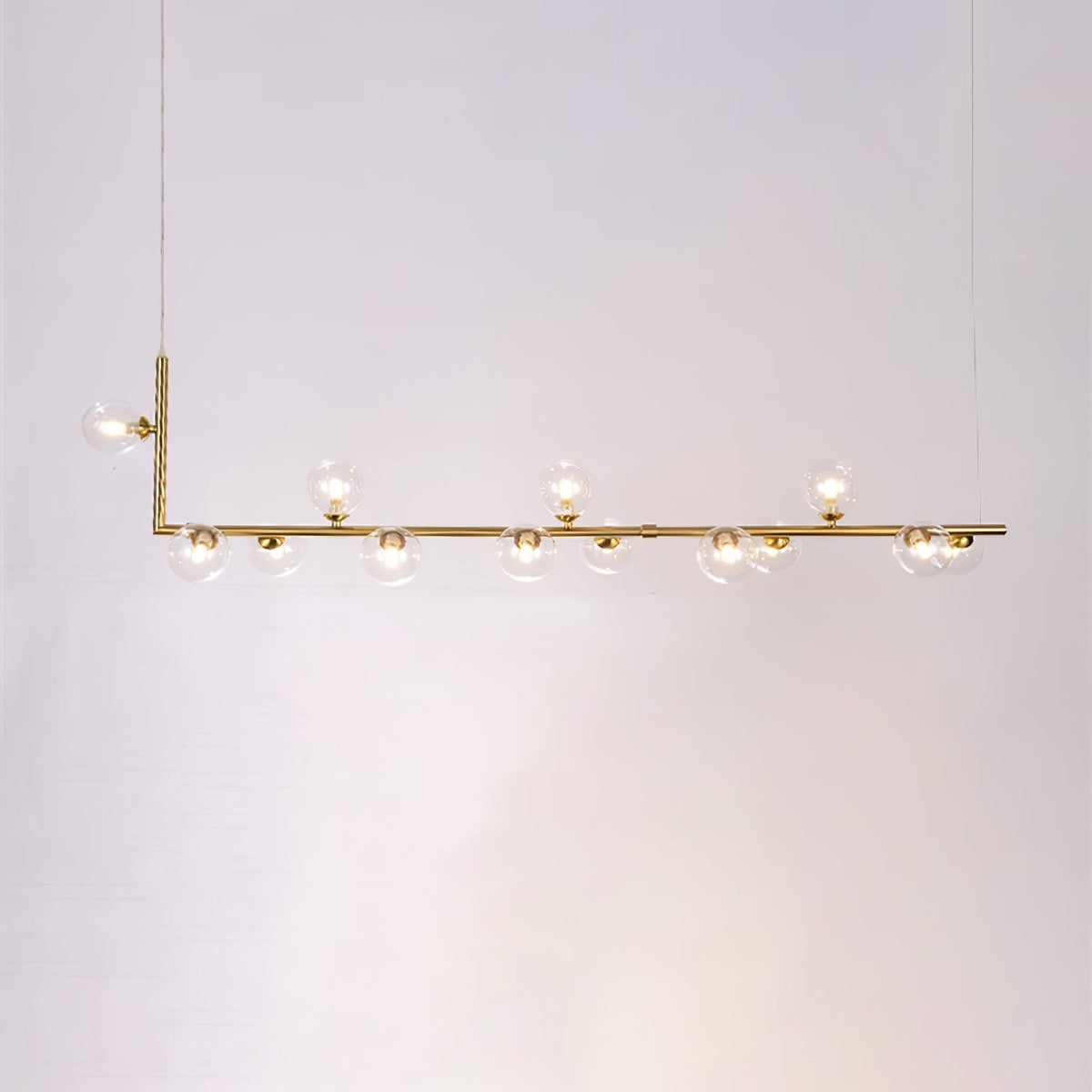 Ailis Linear Clear Glass Globe Chandelier
