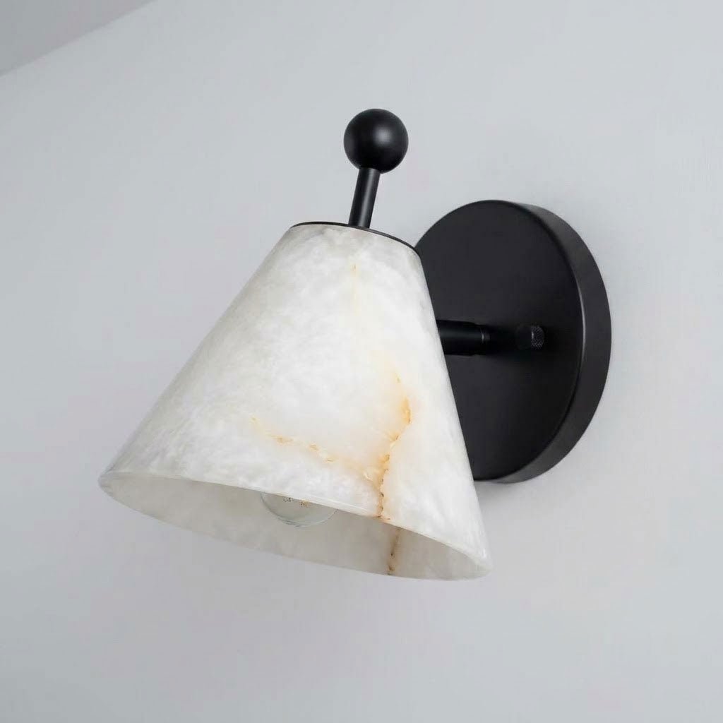Alcyone Alabaster Angled Cone Wall Sconce