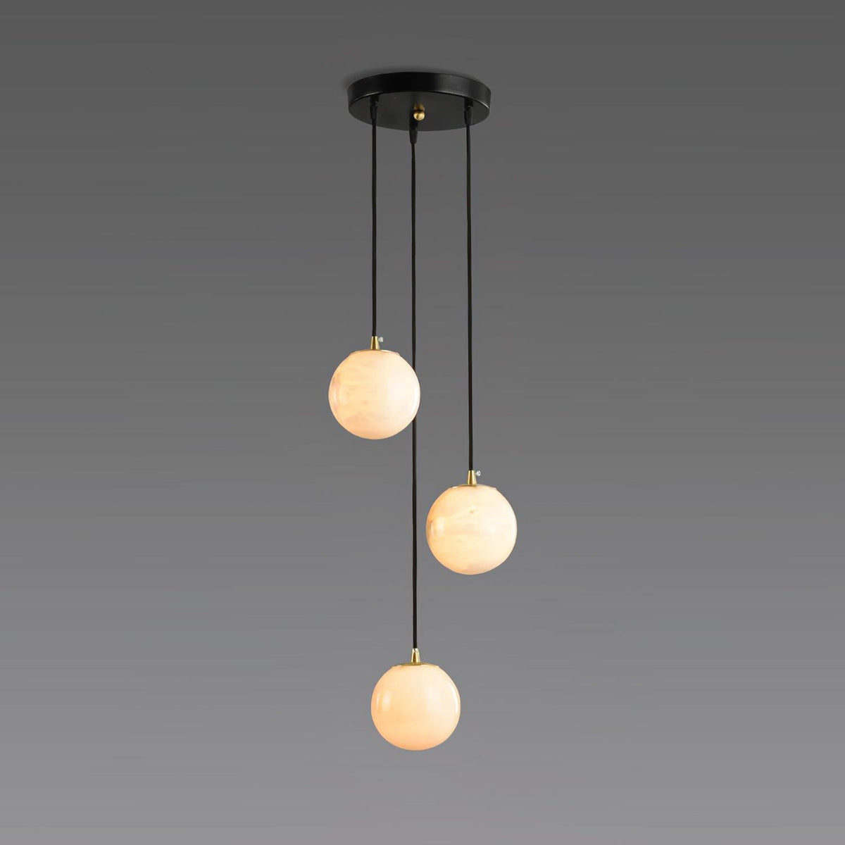 Amadine Alabaster Sphere Cluster Staircase Chandelier