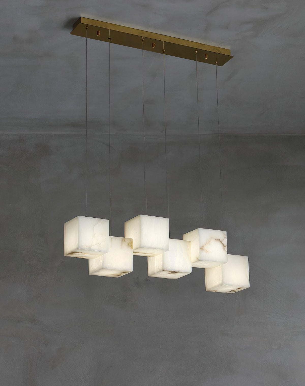 Arelia Alabaster Cube Cluster Pendant Light