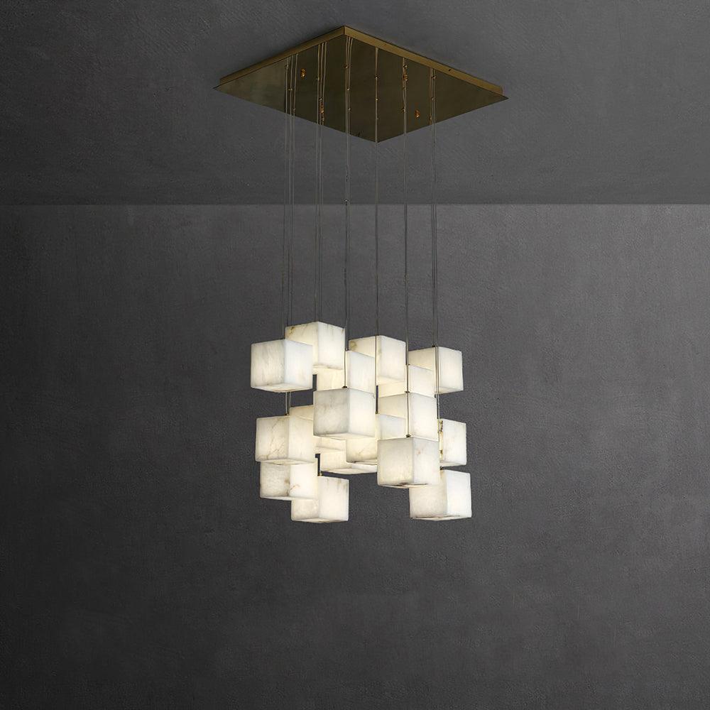 Arelia Alabaster Cube Cluster Pendant Light