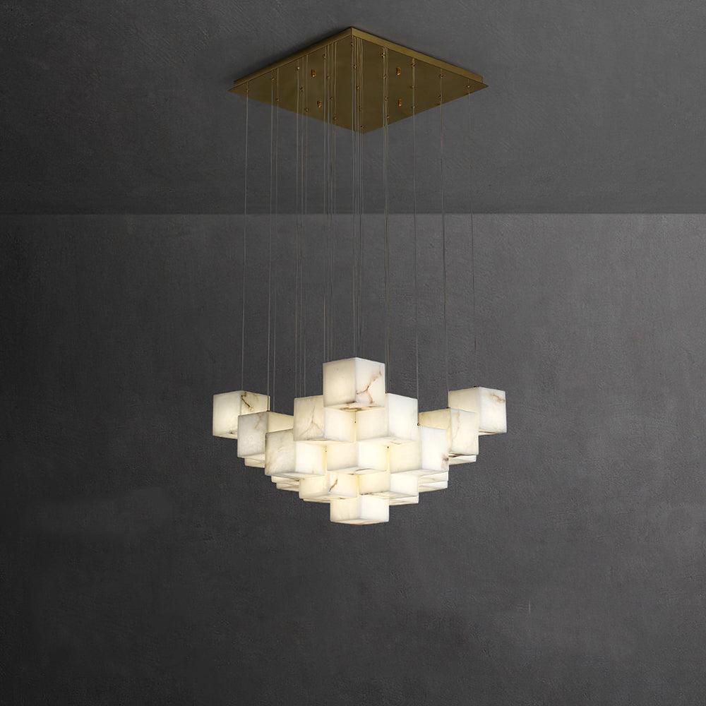 Arelia Alabaster Cube Cluster Pendant Light
