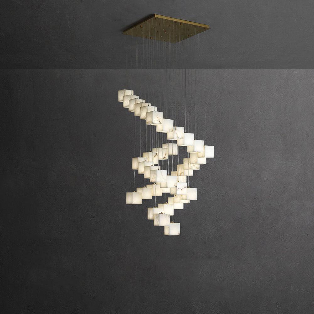 Arelia Alabaster Cube Cluster Pendant Light