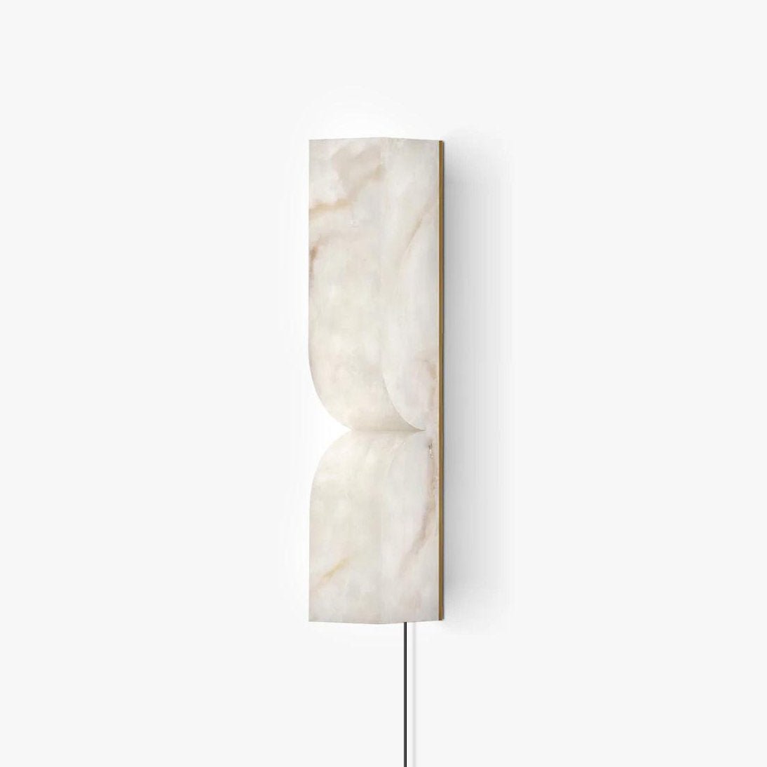 Cerise Carved Alabaster Plug In LED Wall Sconce