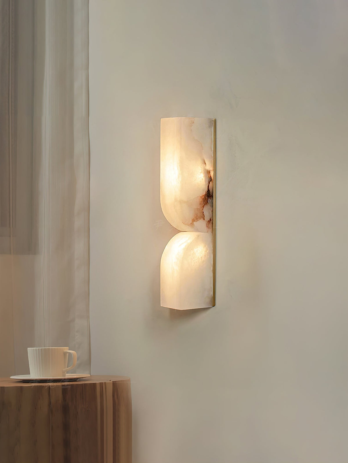 Chantal Solid Carved Alabaster LED Wall Sconce