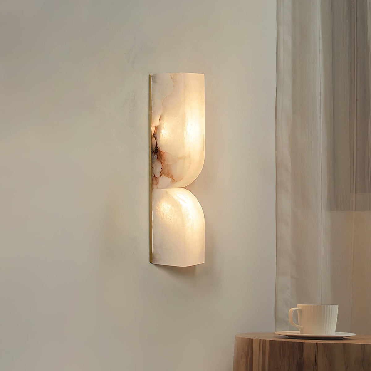 Chantal Solid Carved Alabaster LED Wall Sconce