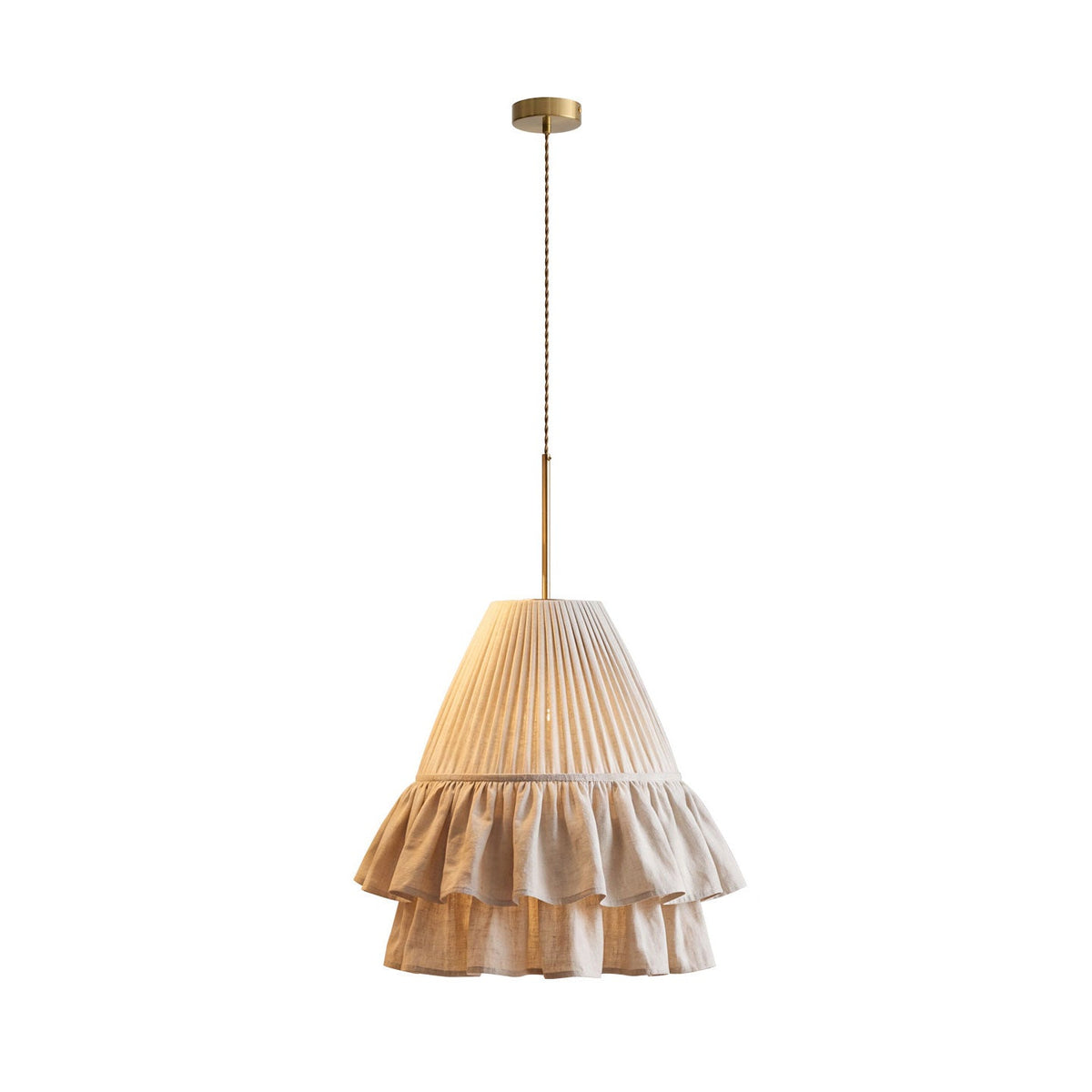 Xaviere Pleated Linen Fabric Pendant Light