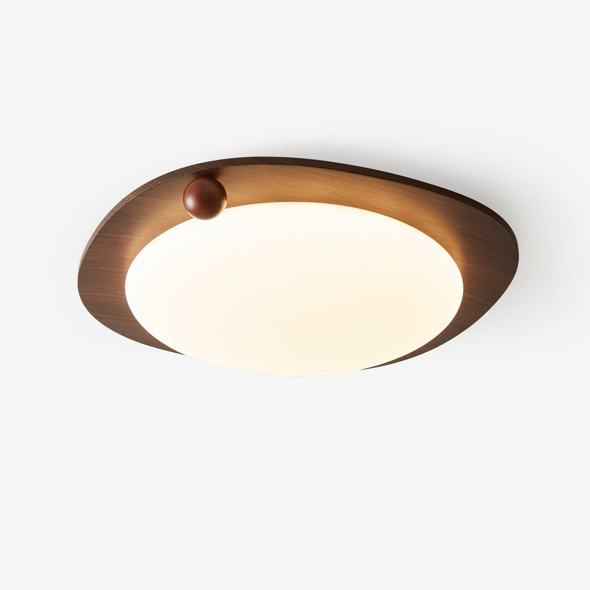 Zenaide Walnut Grain Low Profile LED Ceiling Light