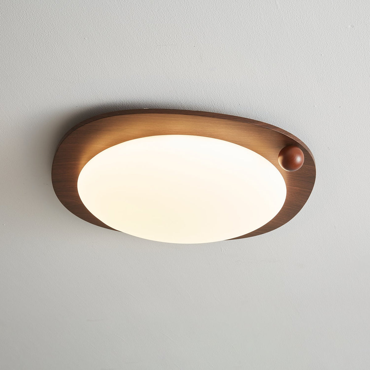 Zenaide Walnut Grain Low Profile LED Ceiling Light