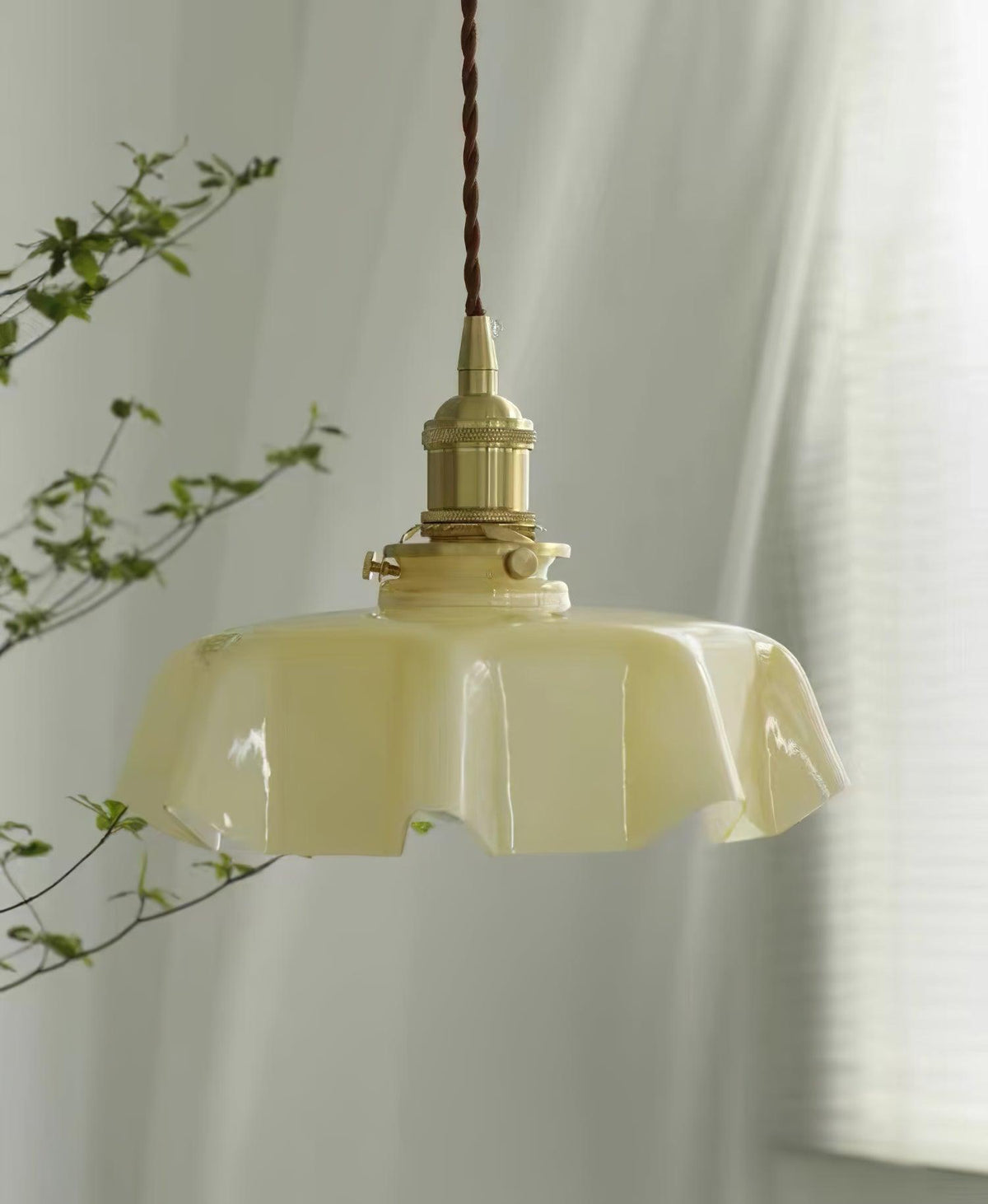 Hyacinth Pleated Glass Pendant Light