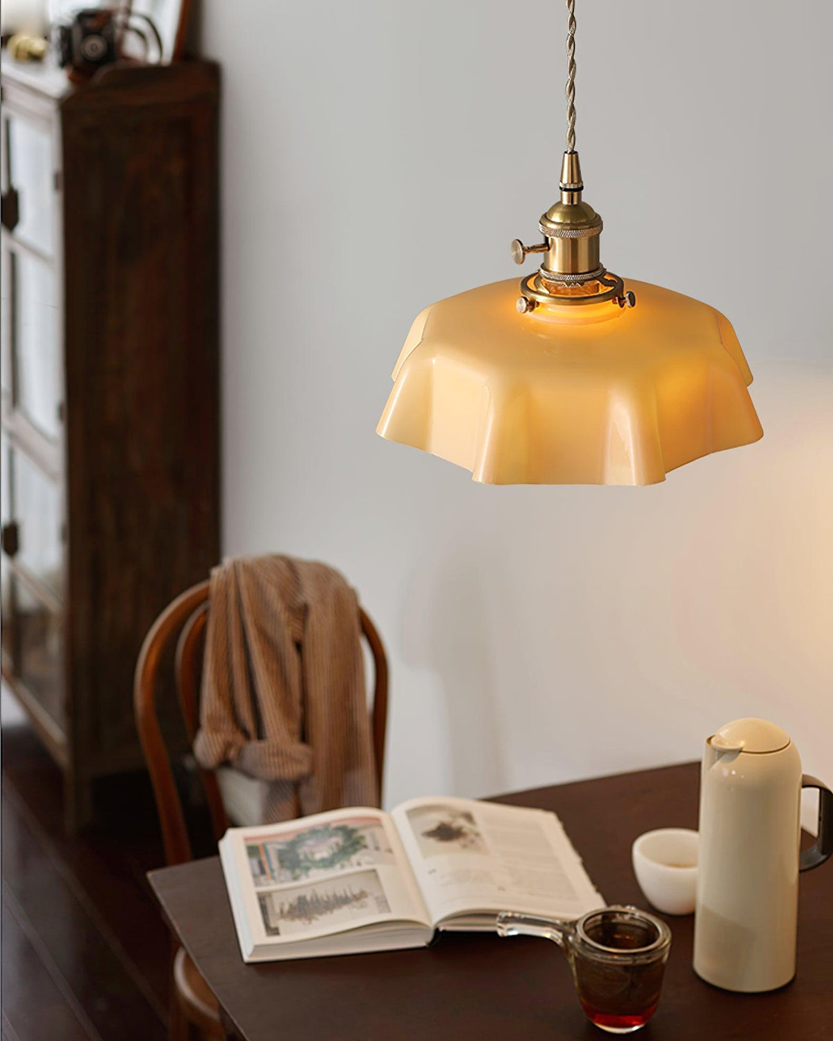 Hyacinth Pleated Glass Pendant Light