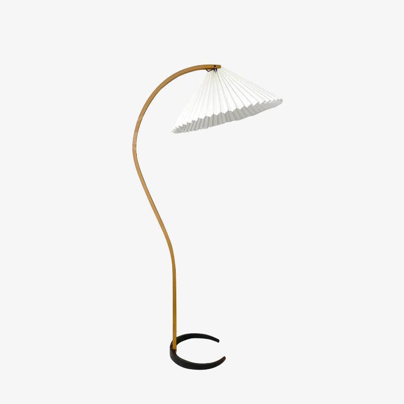 Caprani Beech Wood Linen Floor Lamp