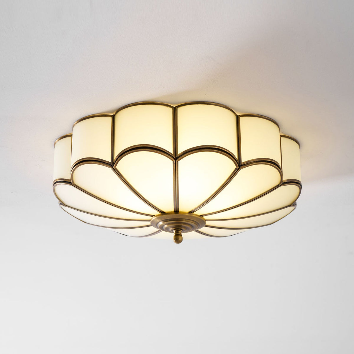 Blossa Brass Flower Glass Ceiling Light