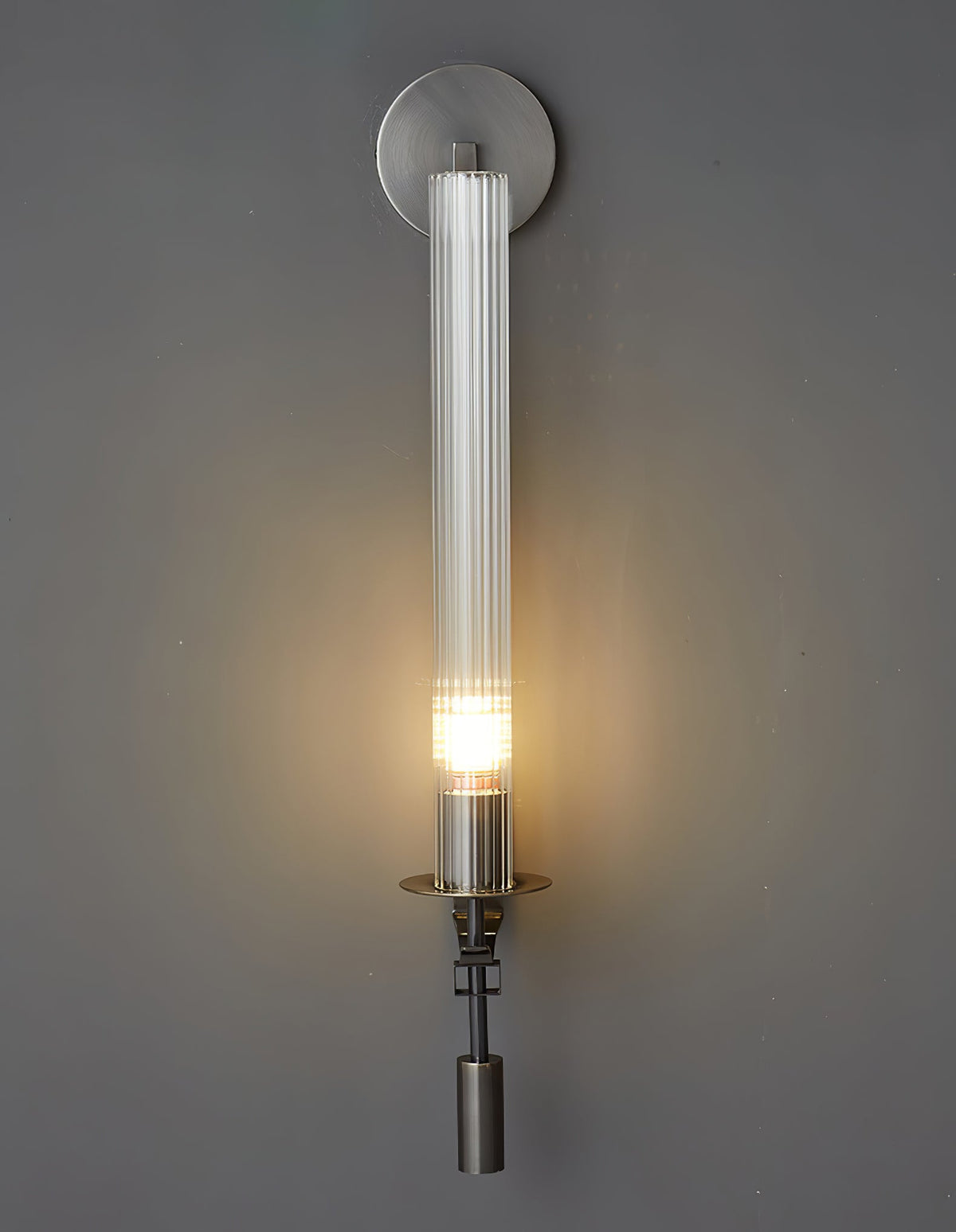 Odalys Brass Ribbed Glass Wall Sconce