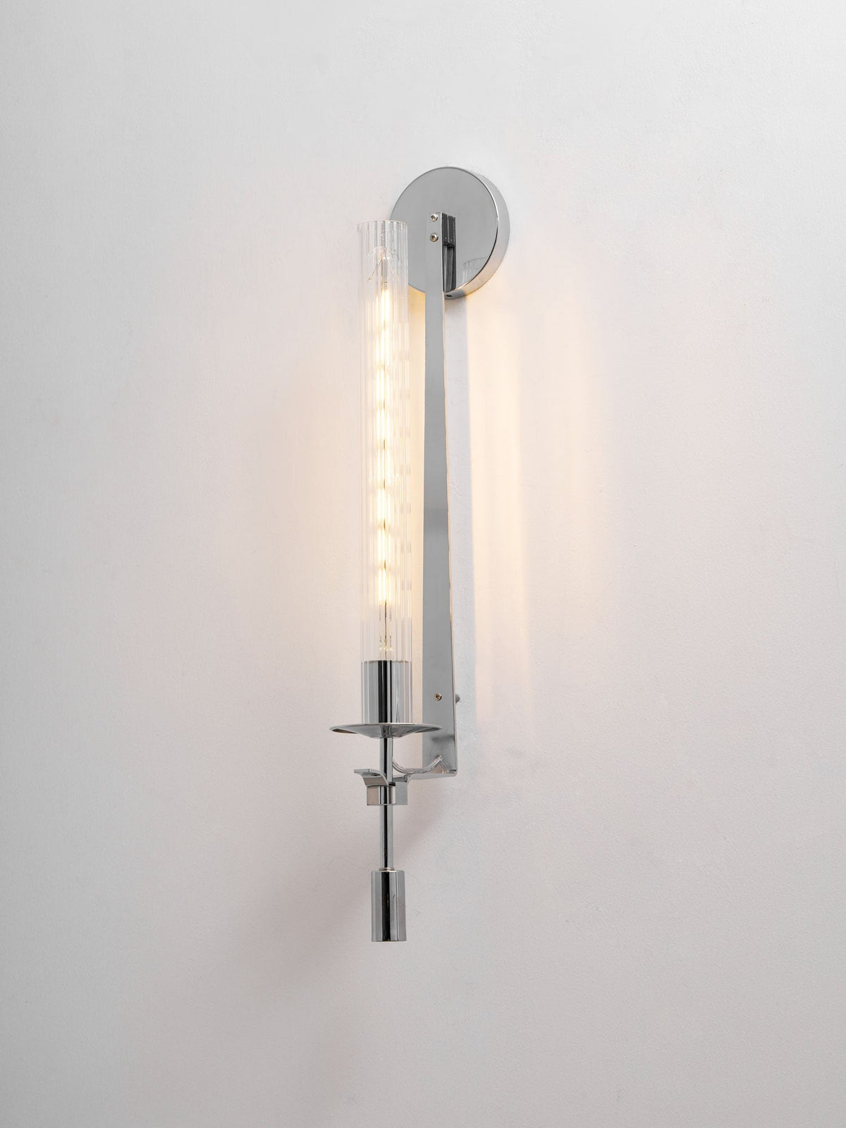 Odalys Brass Ribbed Glass Wall Sconce