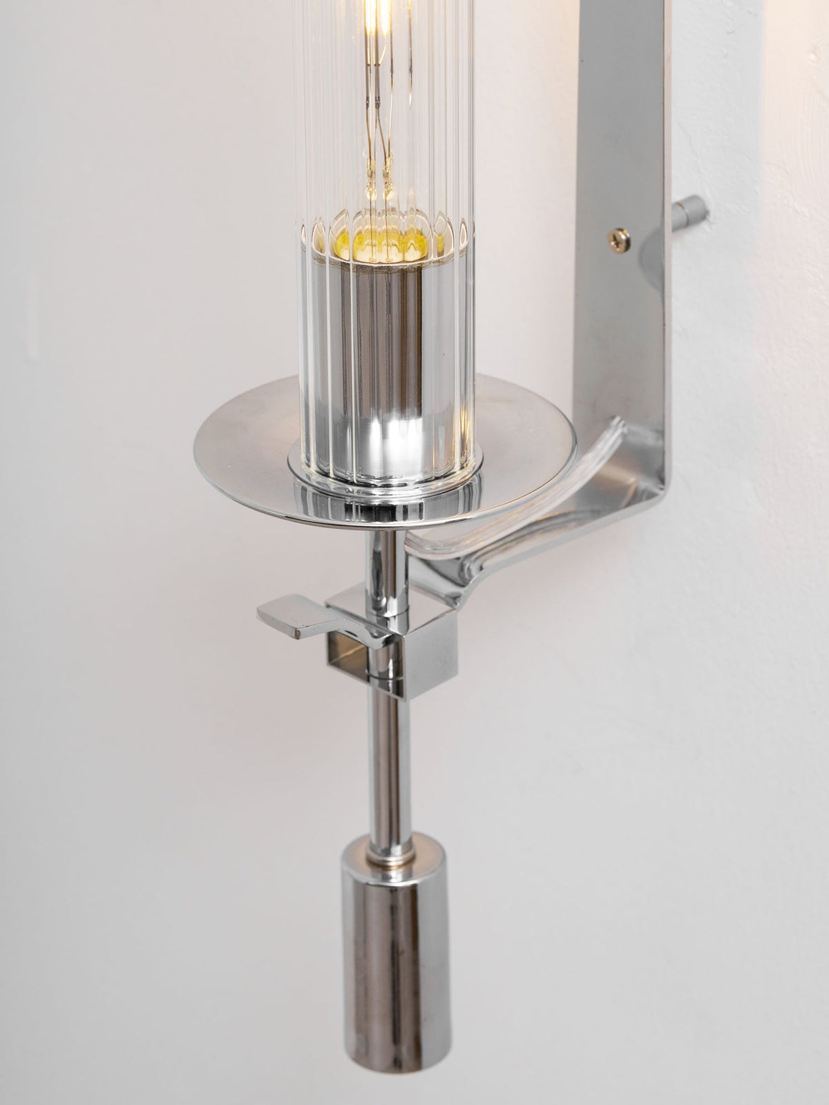 Odalys Brass Ribbed Glass Wall Sconce