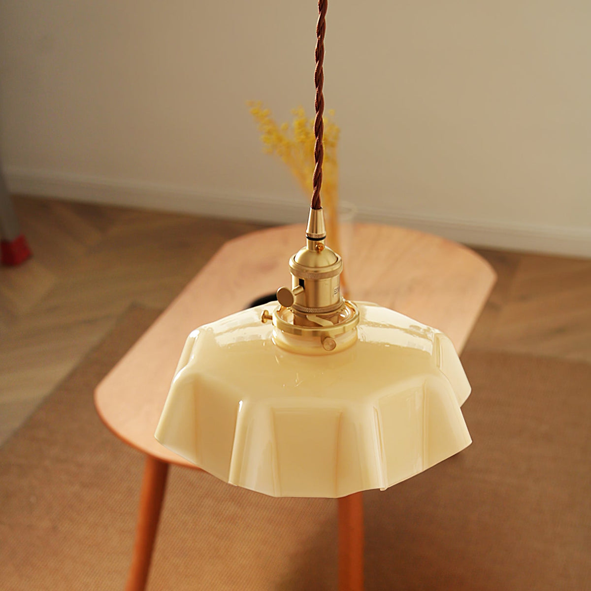 Hyacinth Pleated Glass Pendant Light