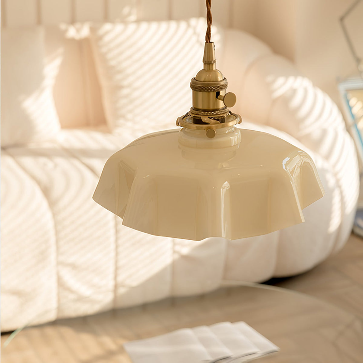 Hyacinth Pleated Glass Pendant Light